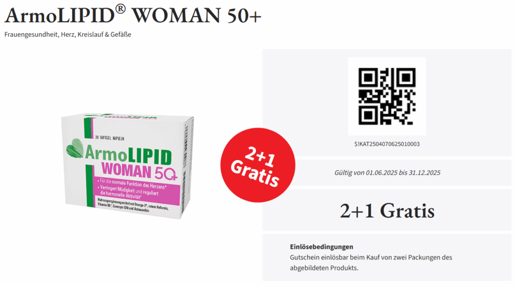 ArmoLipid Woman 50+ 2+1 gratis