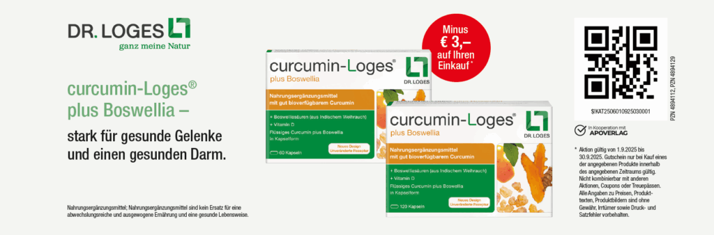 Curcumin-Loges plus Boswellia 3€ Rabatt Bis 30.9