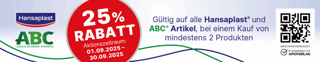 Hansaplast und ABC 25% Rabatt auf alle Hansaplast und ABC Artikel, beim Kauf von mindestens 2 Produkten Bis 30.9
