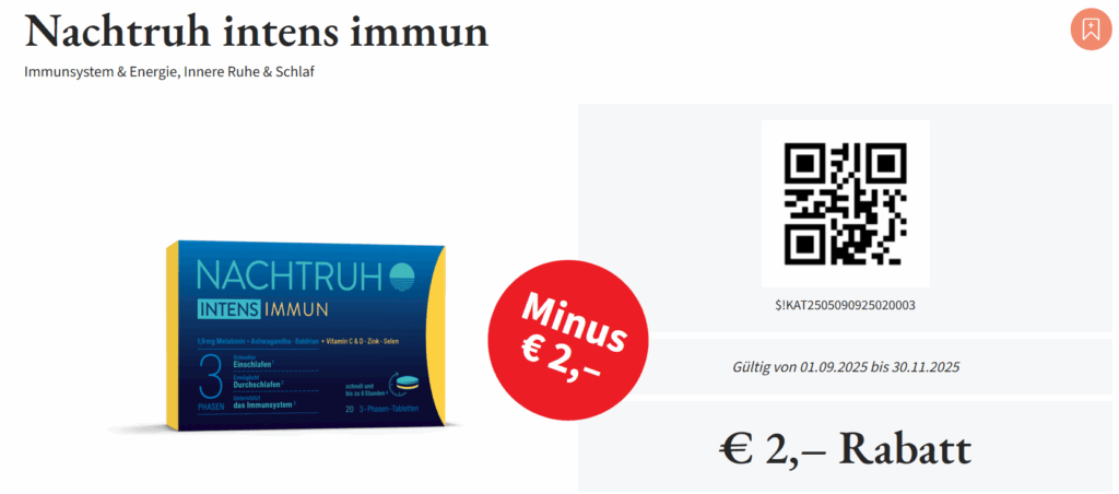 Nachtruh intens immun 2€ Rabatt Bis 30.11