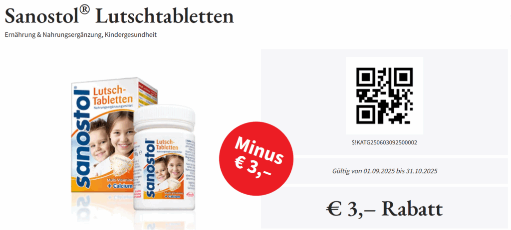 Sanostol Lutschtabletten 3€ Rabat Bis 31.10