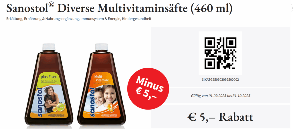 Sanostol Diverse Multivitaminsäfte 460 ml Minus 5€ Bis 31.10