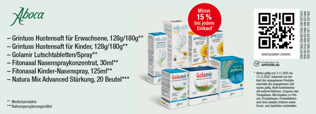 Aboca Minus 15% bei jedem Einkauf, auf ausgewählte Produkte Bis 13.12