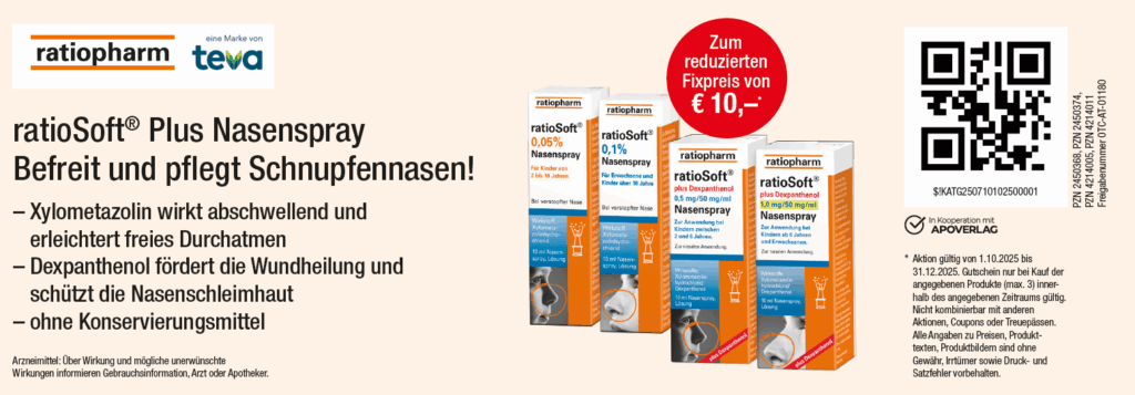 ratioSoft Plus Nasenspray Fixpreis 10€ Bis 31.12