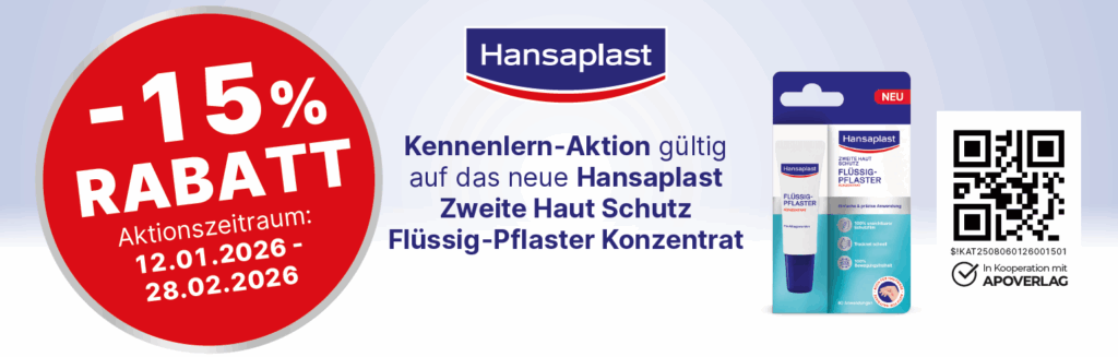 Hansaplast "Zweite Haut Schutz Flüssig-Pflaster Konzentrat" Minus 15% 12.1 - 28.2.2026