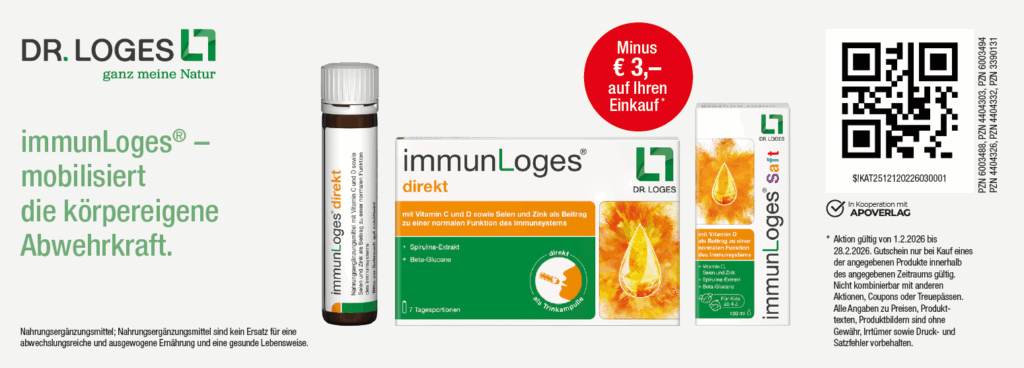 Dr. Loges immunLoges 3€ Rabatt auf Einkauf 1.2 - 28.2.2026